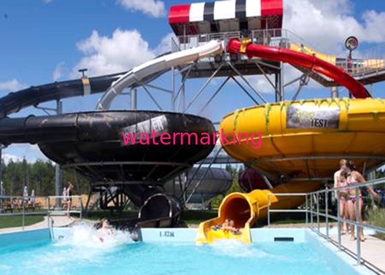 Yellow Black Theme Park Equipment Space Bowl Pool Water Slides for 2 Person