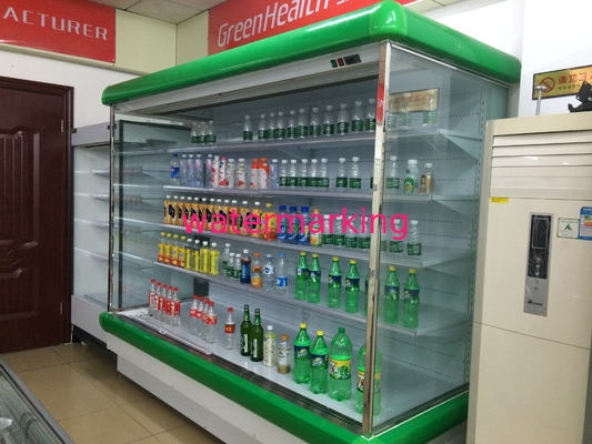 Green Multideck Display Fridge , Convenience Store Refrigerators Large Capacity