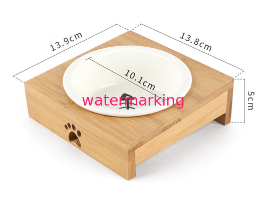  				Wholesale Pet Feeder Wooden Ceramic Dog Bowls with Stand 	        